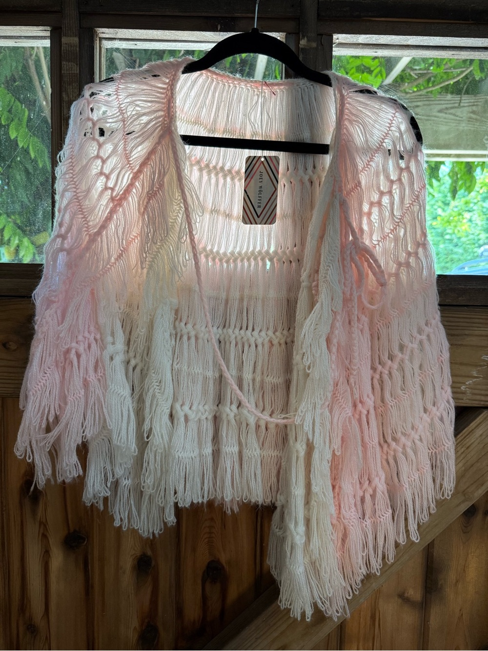 Unique Vintage Pink And Cream Knit Top View 5